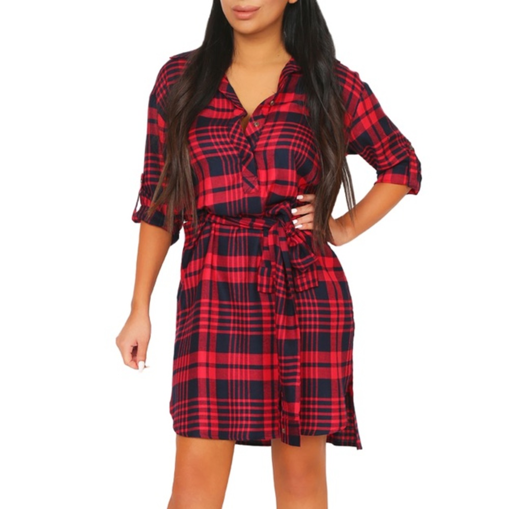 Plaid Tie Dress